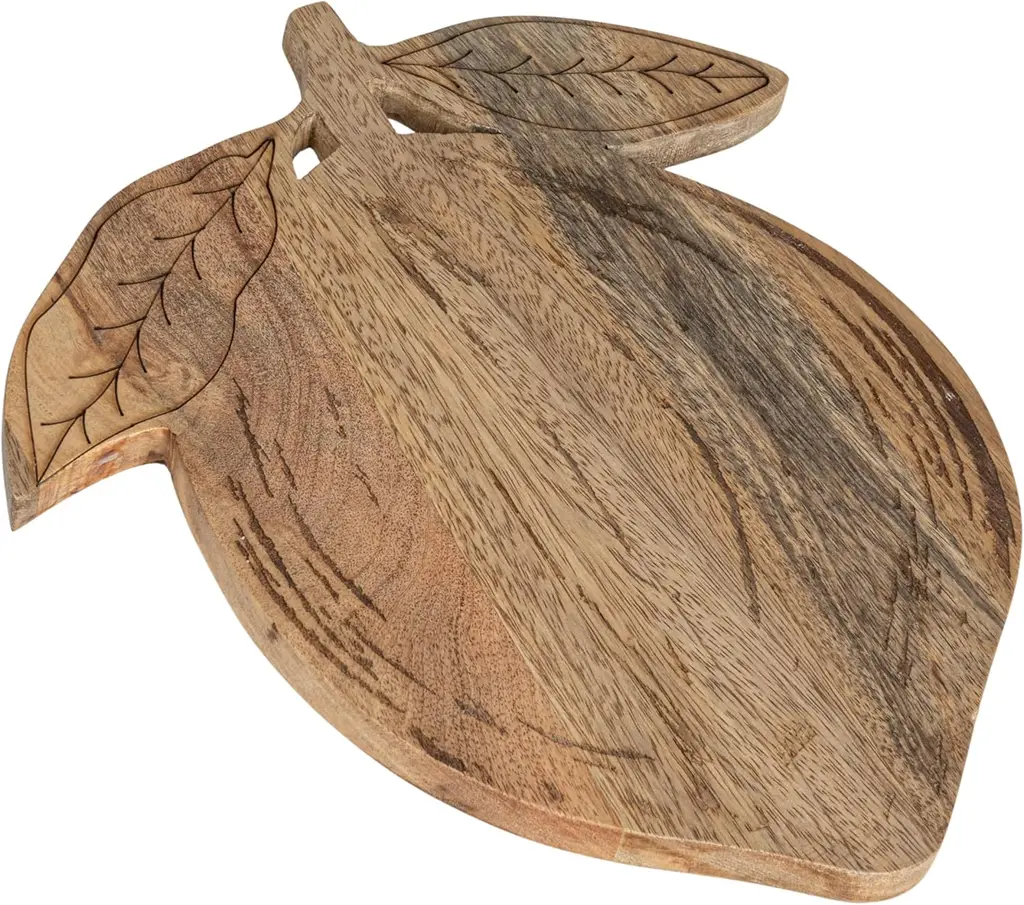 Natural Citrus Charm handmade mango wood cutting board, medium size