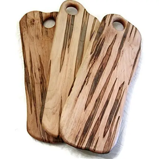 Large Long Ambrosia Maple Wood Cutting Board with Handle, Charcuterie Buffet Serving Board, Wedding Catering Tray