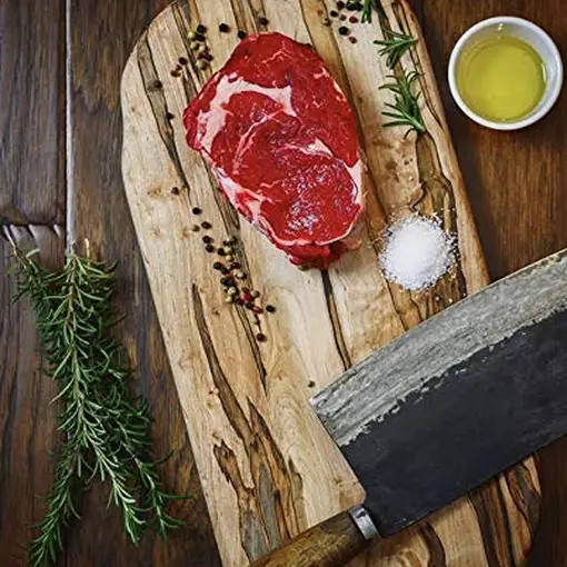Large Long Ambrosia Maple Wood Cutting Board with Handle, Charcuterie Buffet Serving Board, Wedding Catering Tray