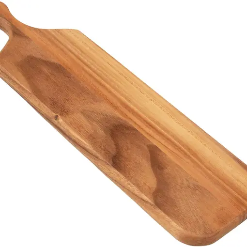 Villa Acacia Wood Cutting Board - 23 x 7 inch Wooden Bread and Cheese Tray with Handle - Cold Cut Decorative Cutting Board