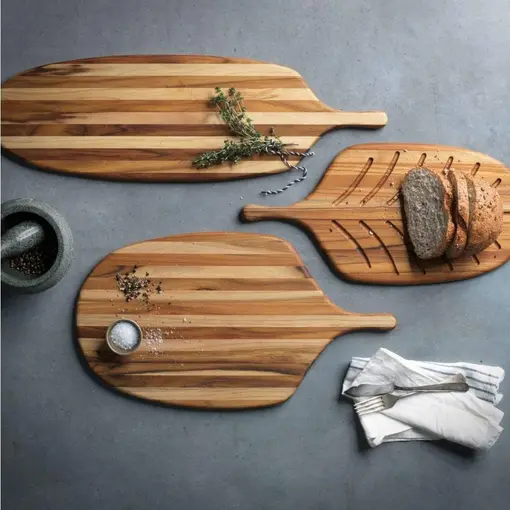 Teak Haus TH701 Bread Board, Wood, Multi-Colour, 48.3 x 22.9 x 1 cm
